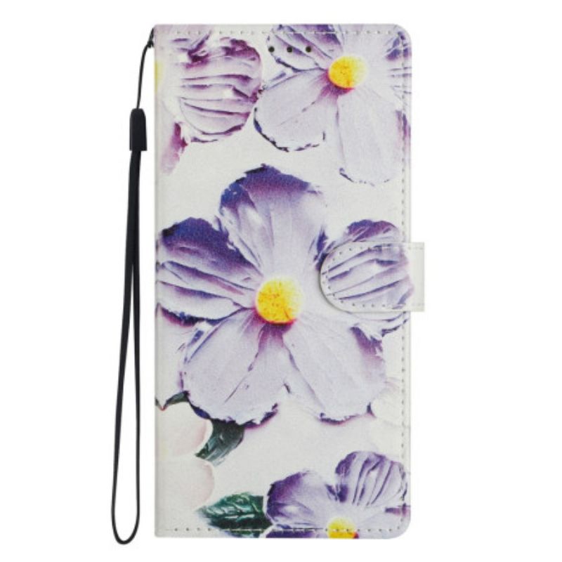 Etui Folio Do Xiaomi 15t Fioletowe Kwiaty