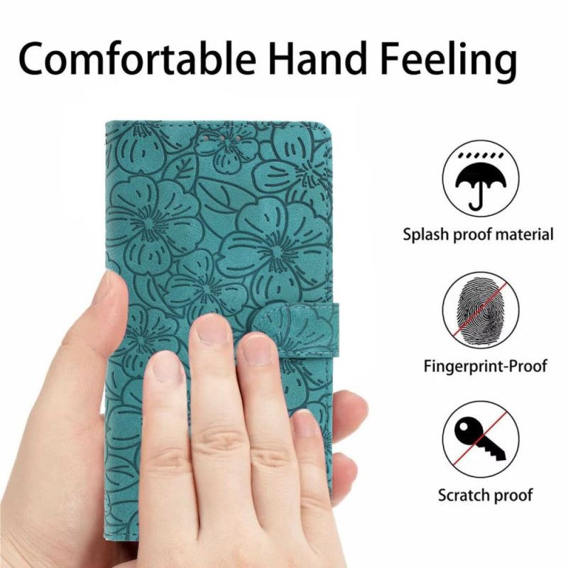 Etui Folio Do Xiaomi 15t Grawerunek Kwiatowy