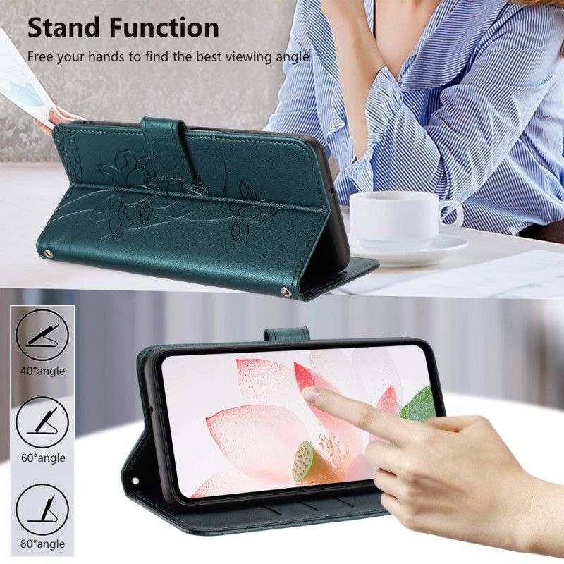 Etui Folio Do Xiaomi 15t Nadruk Lotosu