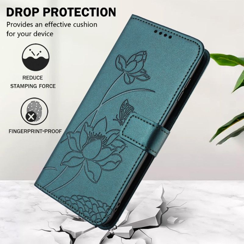 Etui Folio Do Xiaomi 15t Nadruk Lotosu