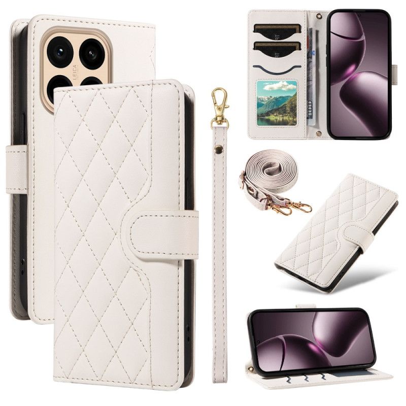 Etui Folio Do Xiaomi 15t Pikowana Z Paskiem I Paskiem Na Ramię