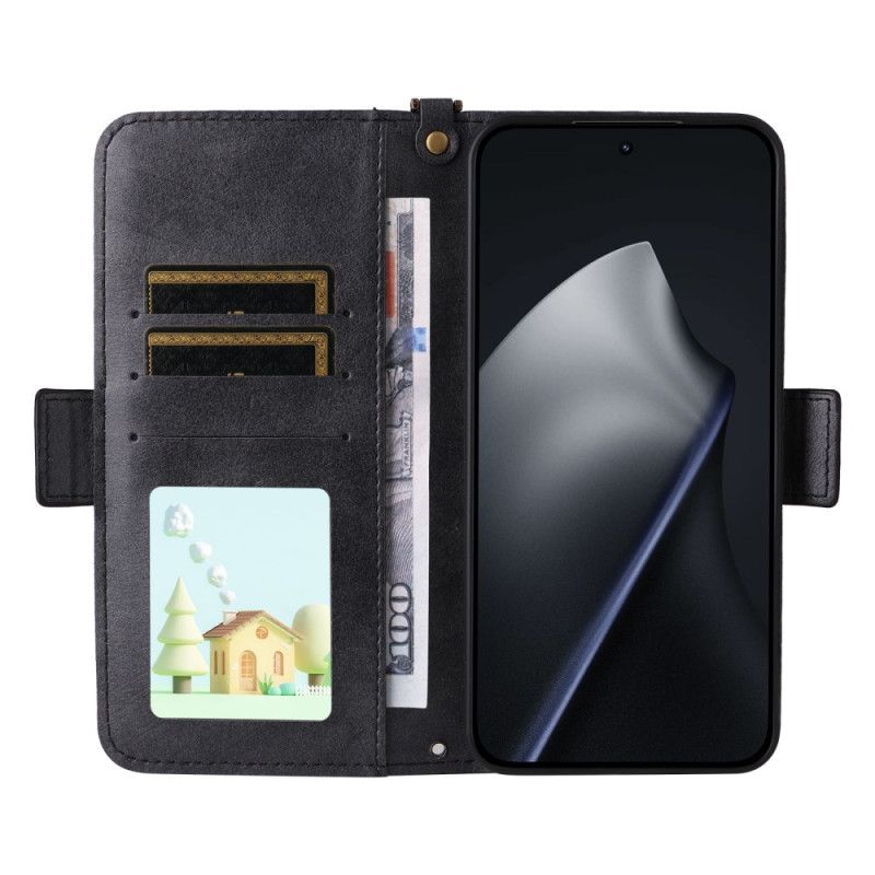 Etui Folio Do Xiaomi 15t Vintage Z Paskiem Na Ramię