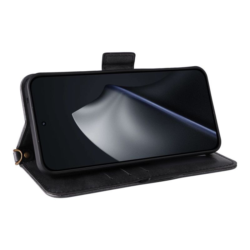 Etui Folio Do Xiaomi 15t Vintage Z Paskiem Na Ramię