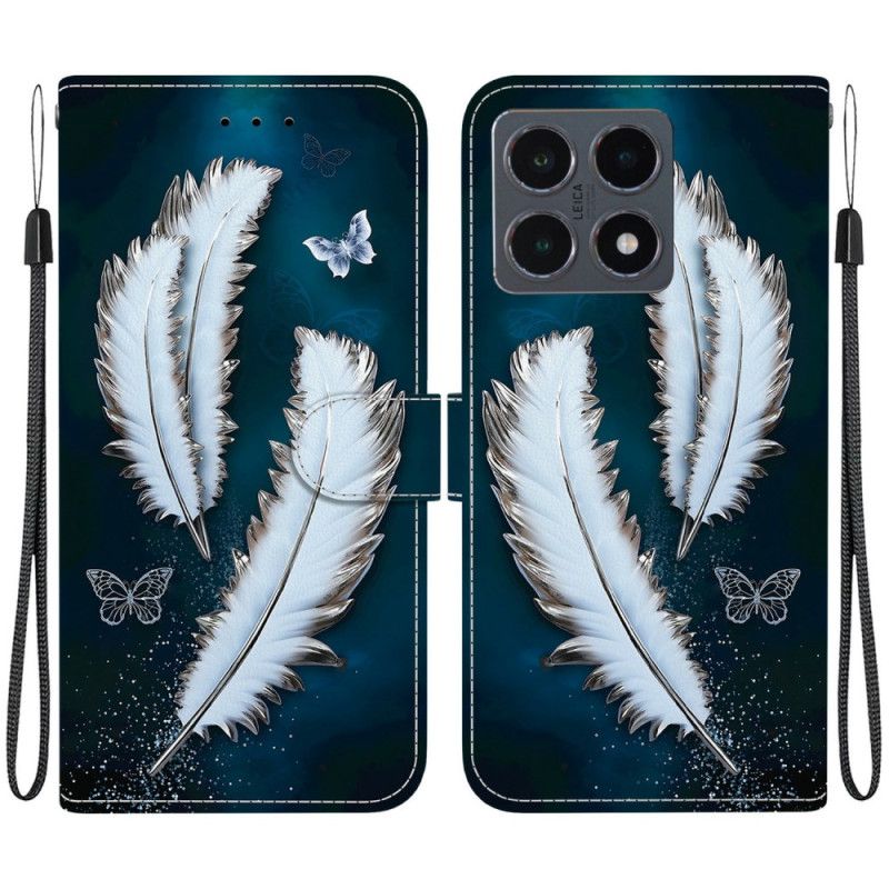 Etui Folio Xiaomi 15t Białe Pióra Etui Ochronne