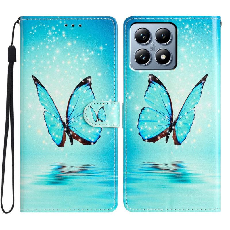 Etui Folio Xiaomi 15t Niebieski Motyl Etui Ochronne