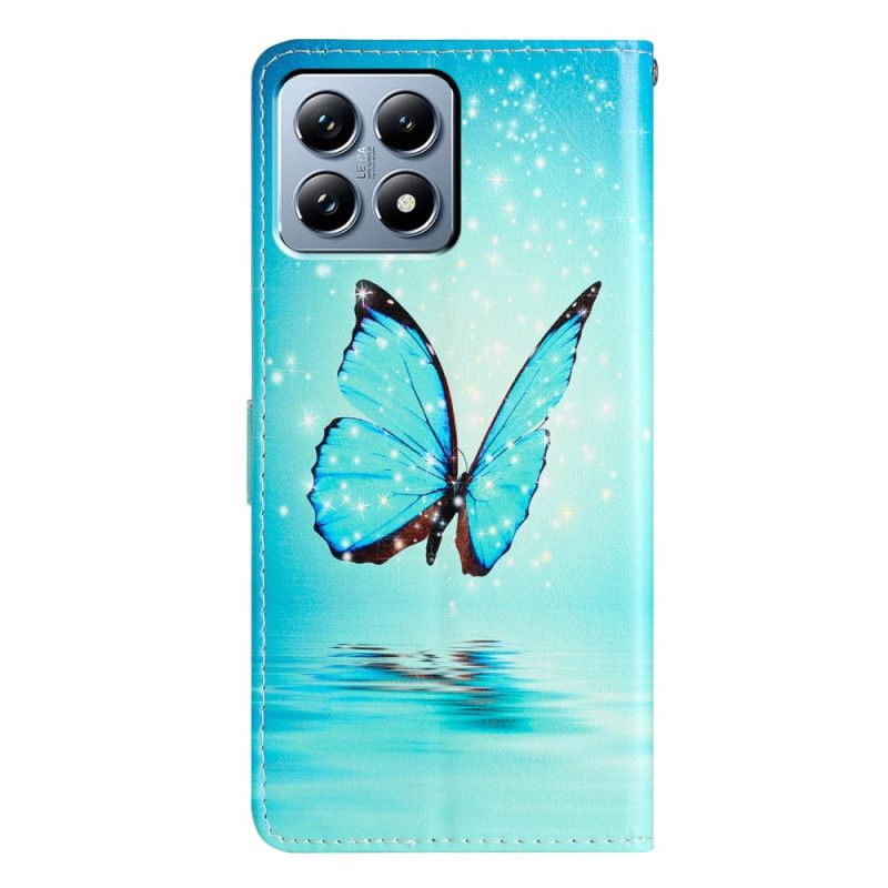Etui Folio Xiaomi 15t Niebieski Motyl Etui Ochronne