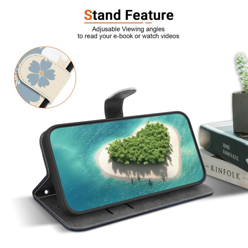 Etui Folio Xiaomi 15t Niebieskie I Białe Stokrotki