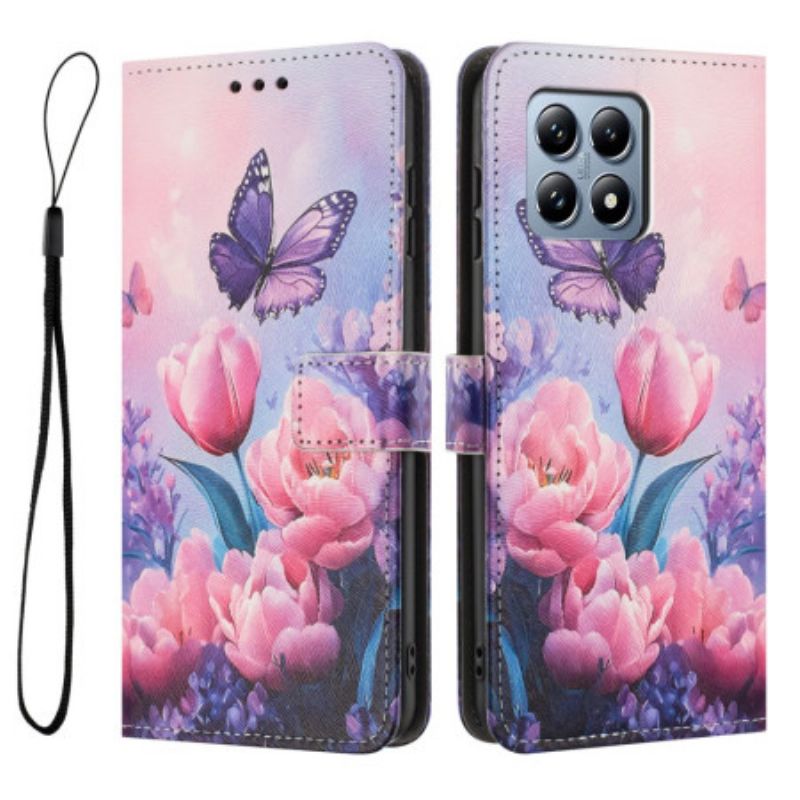 Etui Folio Xiaomi 15t Różowe Tulipany Etui Ochronne
