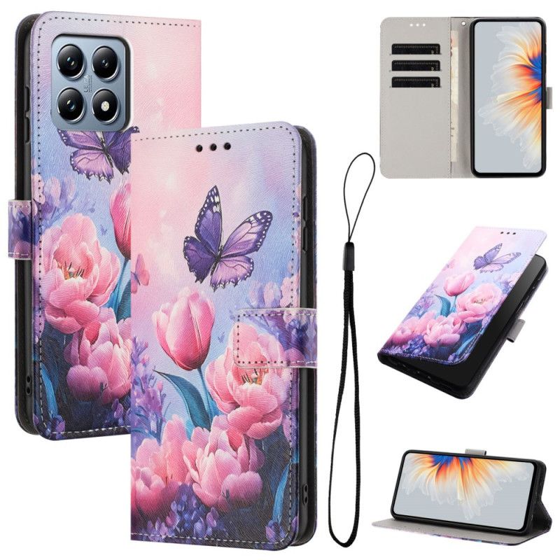 Etui Folio Xiaomi 15t Różowe Tulipany Etui Ochronne