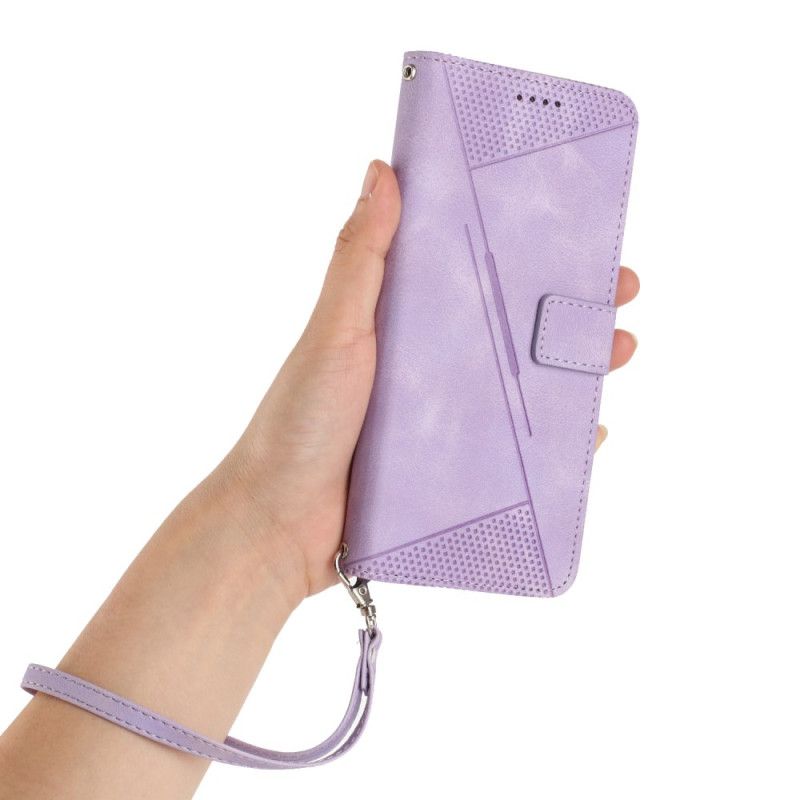 Etui Folio Xiaomi 15t Trójkątny Wzór Z Paskiem