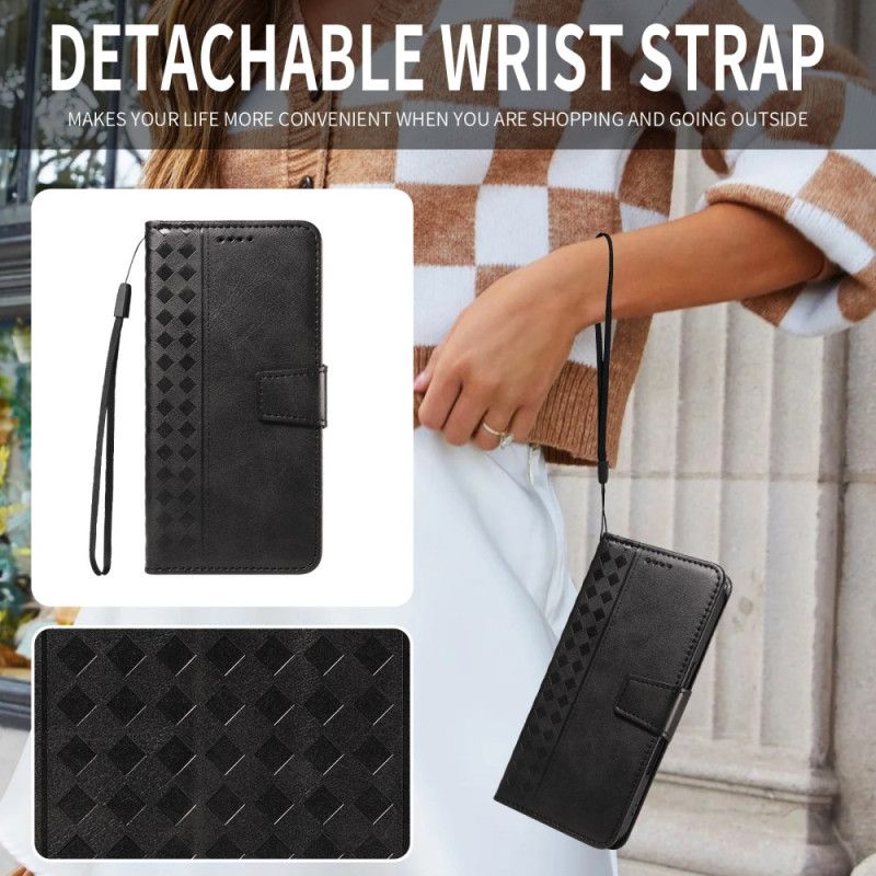 Etui Folio Xiaomi 15t Wykończenia W Romby