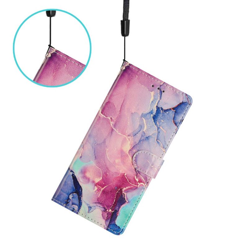 Etui Folio Xiaomi 15t Zielono-różowy Marmur Etui Ochronne