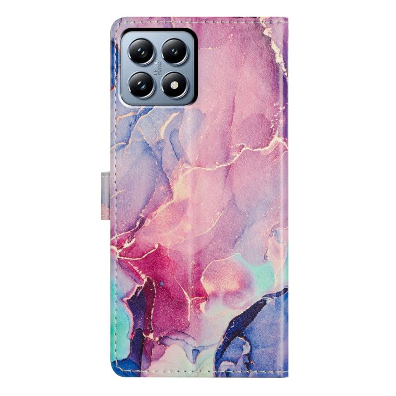 Etui Folio Xiaomi 15t Zielono-różowy Marmur Etui Ochronne