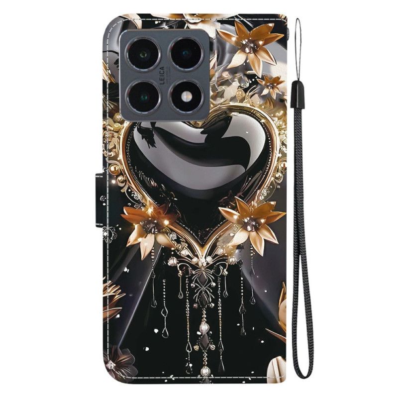 Pokrowce Xiaomi 15t CZarno-złote Serce