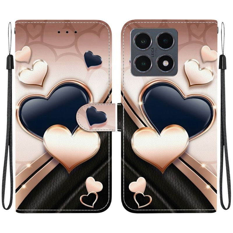 Skórzany Futerał Xiaomi 15t Etui Na Telefon Serca