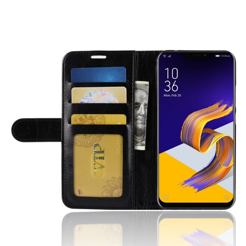 Etui Folio Asus ZenFone 5 / 5Z Biały Czarny Ultra Sztuczna Skóra