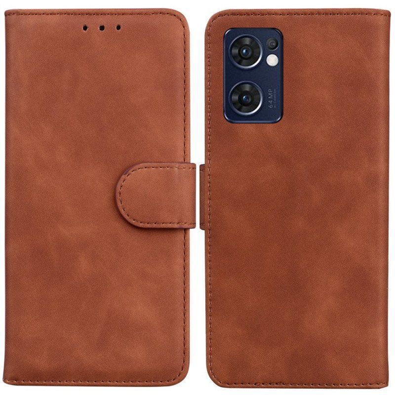 Etui Folio do Oppo Find X5 Lite Motyl Dotykający Skóry