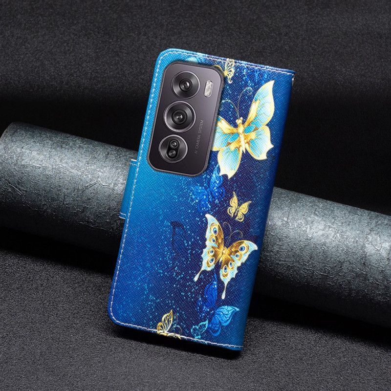 Pokrowce Oppo Reno 12 Pro 5g Złote Motyle