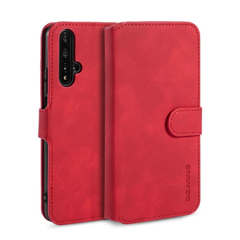 Etui Folio Huawei Nova 5T Szary Czarny Retro Dg.Ming Etui Ochronne