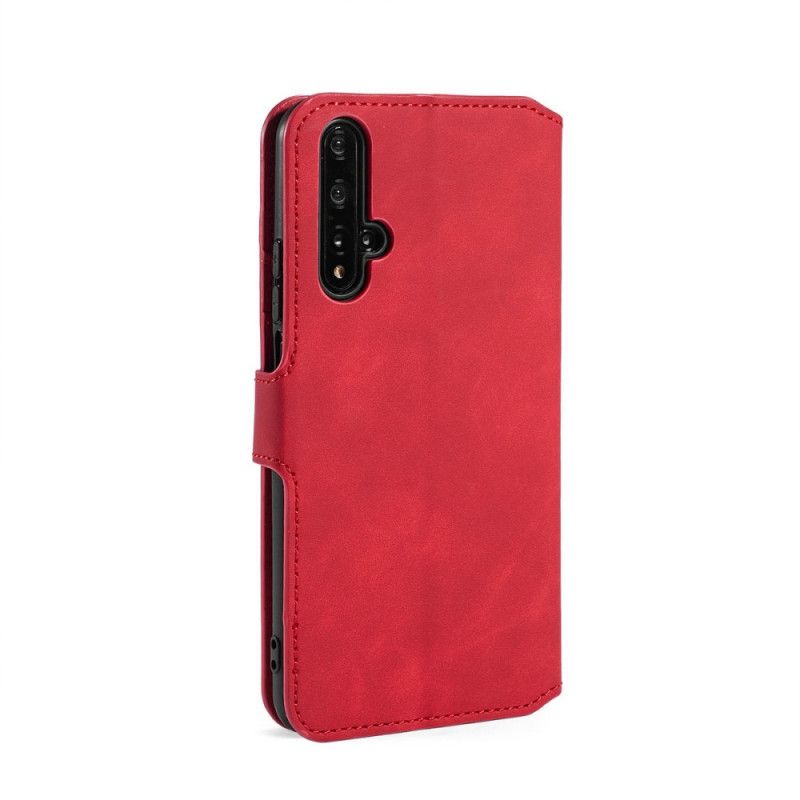 Etui Folio Huawei Nova 5T Szary Czarny Retro Dg.Ming Etui Ochronne