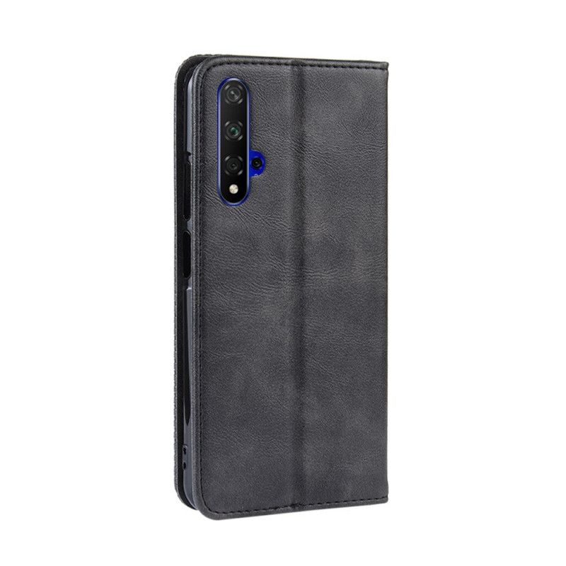 Flip Kotelot Huawei Nova 5T Czerwony Czarny Stylizowany Efekt Skóry W Stylu Vintage Etui Ochronne