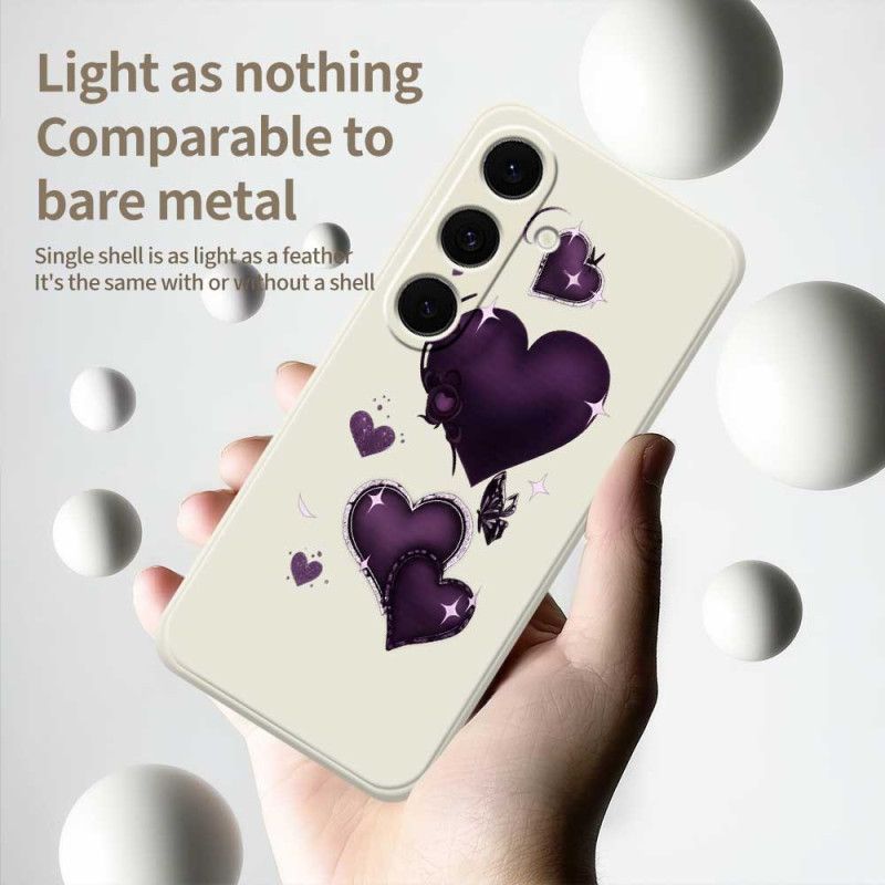 Etui Do Samsung Galaxy S25 Fe Silikon Fioletowe Serce