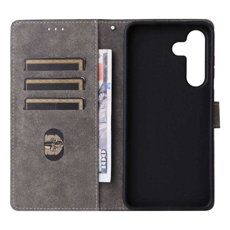 Etui Folio Do Samsung Galaxy S25 Fe Efekt Zamszu Z Ochroną Rfid