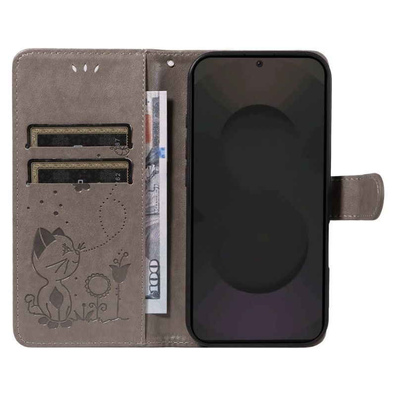 Etui Folio Do Samsung Galaxy S25 Fe Kot I Pszczoła