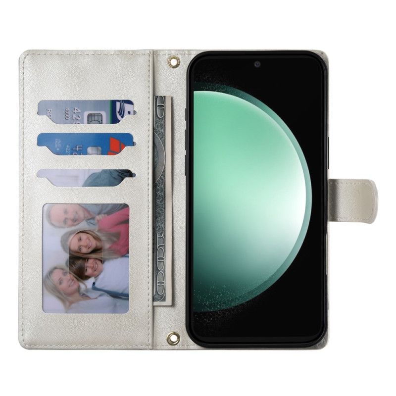 Etui Folio Do Samsung Galaxy S25 Fe Pikowany Portfel Z Paskami