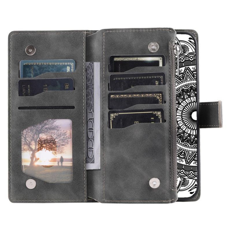 Etui Folio Do Samsung Galaxy S25 Fe Portfel Z Mandalą I Paskiem