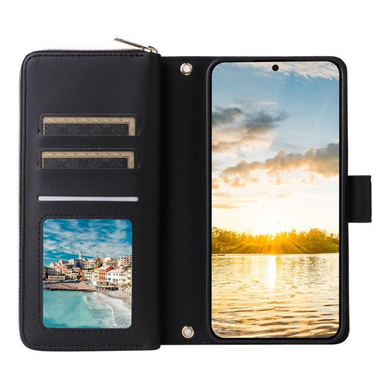 Etui Folio Do Samsung Galaxy S25 Fe Sztuczna Skóra Z Paskiem