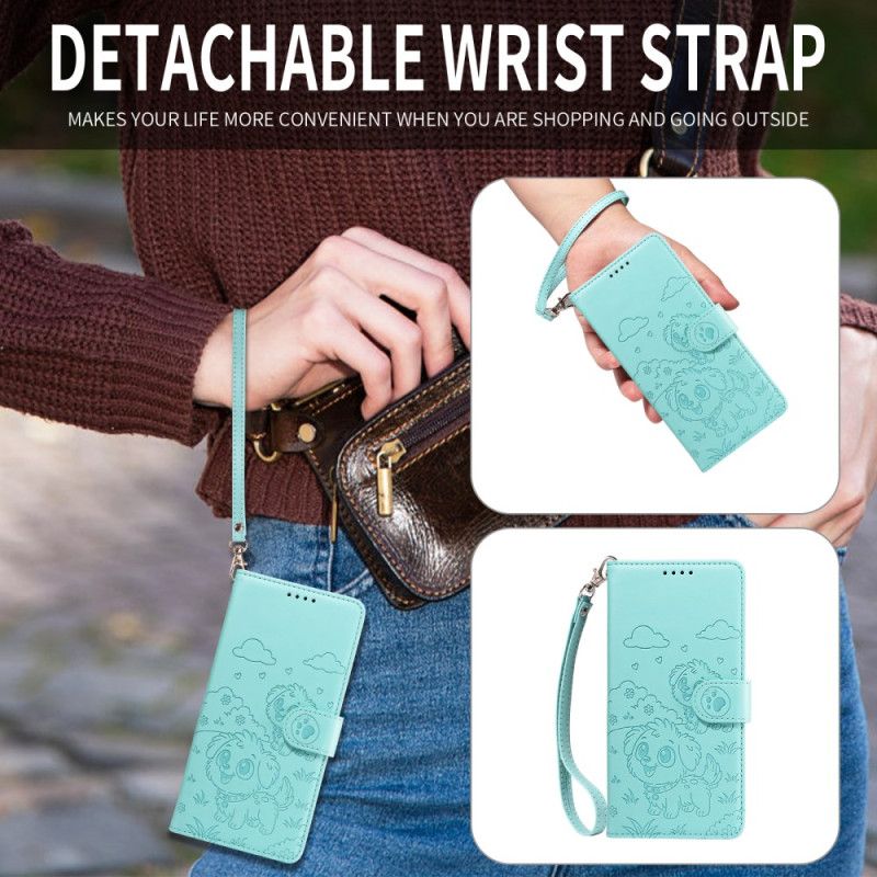 Etui Folio Samsung Galaxy S25 Fe Blokada Rfid I Wzór Psa Etui Ochronne