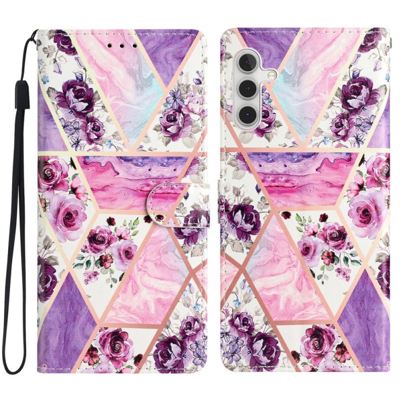 Etui Folio Samsung Galaxy S25 Fe Kwiatowy Marmur Etui Ochronne