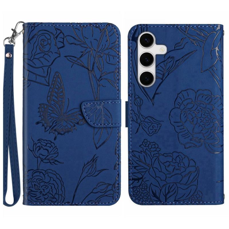 Etui Folio Samsung Galaxy S25 Fe Pasek Z Nadrukiem Motyla