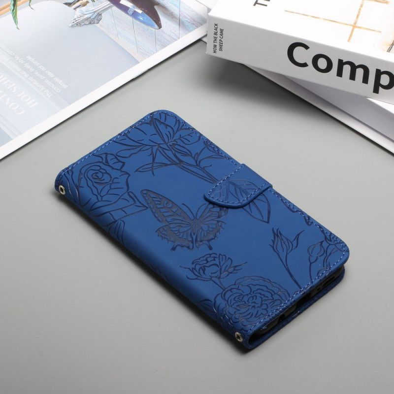 Etui Folio Samsung Galaxy S25 Fe Pasek Z Nadrukiem Motyla