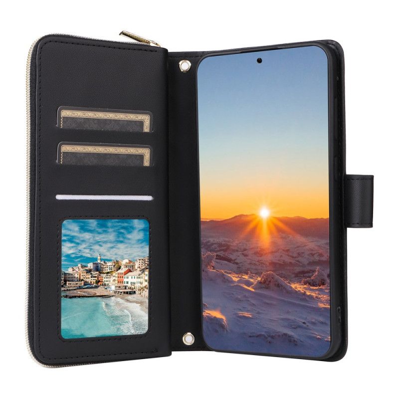 Etui Folio Samsung Galaxy S25 Fe Pikowane Z Paskiem I Paskiem Na Ramię