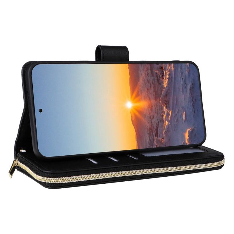 Etui Folio Samsung Galaxy S25 Fe Pikowane Z Paskiem I Paskiem Na Ramię