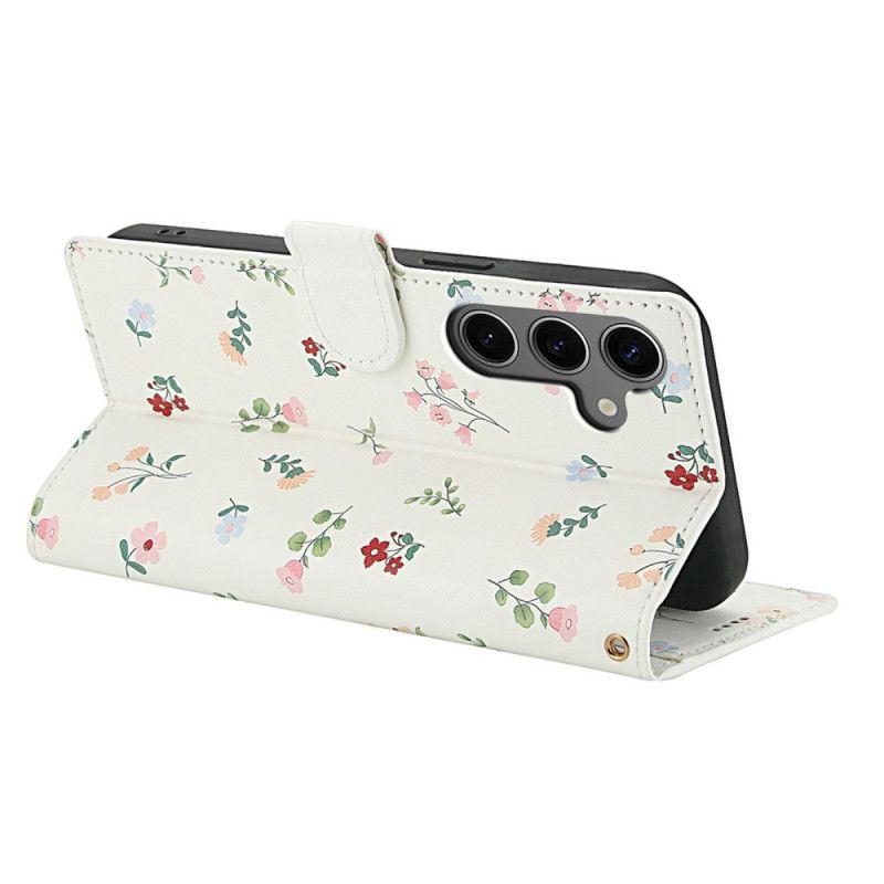 Etui Folio Samsung Galaxy S25 Fe Smycz Kwiatowa