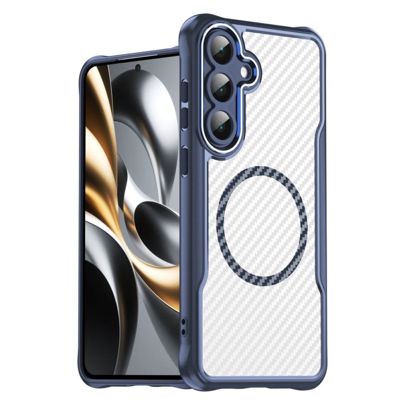 Etui Samsung Galaxy S25 Fe Magsafe Kompatybilny Z Teksturą Włókna Węglowego Etui Ochronne