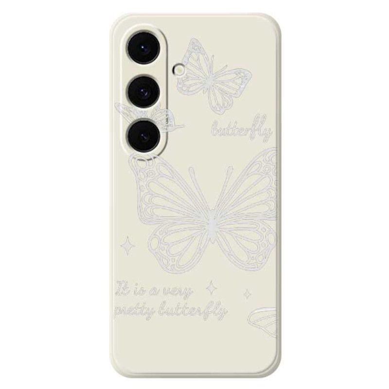 Etui Samsung Galaxy S25 Fe Silikon Biały Motyl Etui Ochronne
