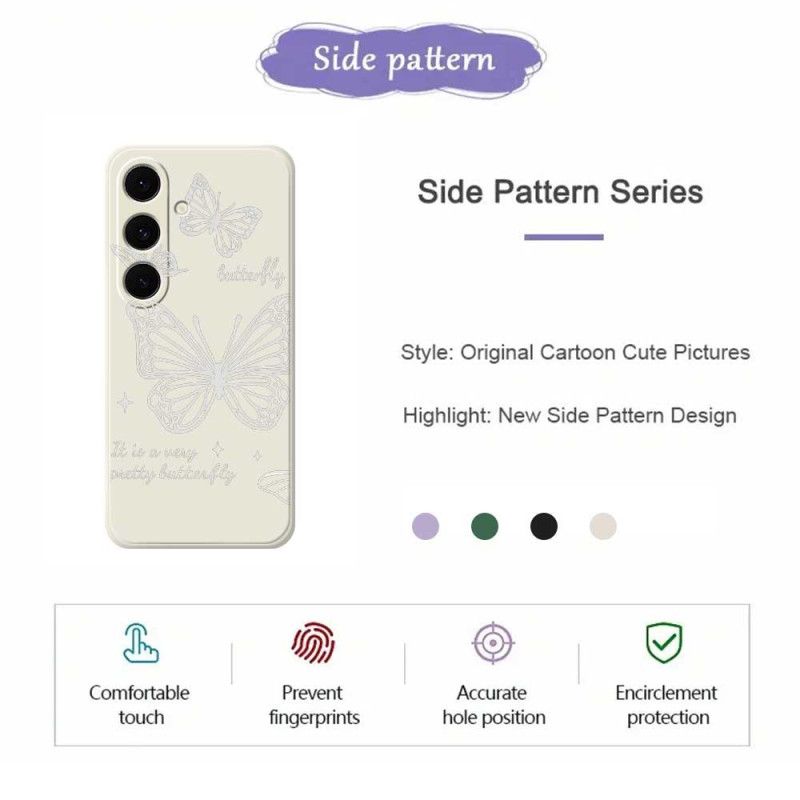 Etui Samsung Galaxy S25 Fe Silikon Biały Motyl Etui Ochronne
