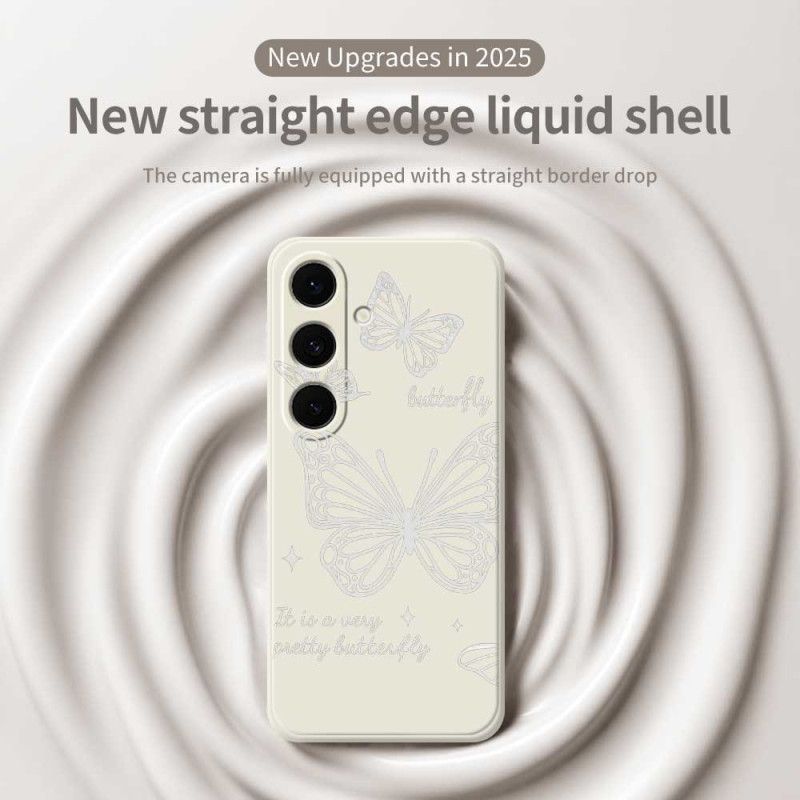Etui Samsung Galaxy S25 Fe Silikon Biały Motyl Etui Ochronne