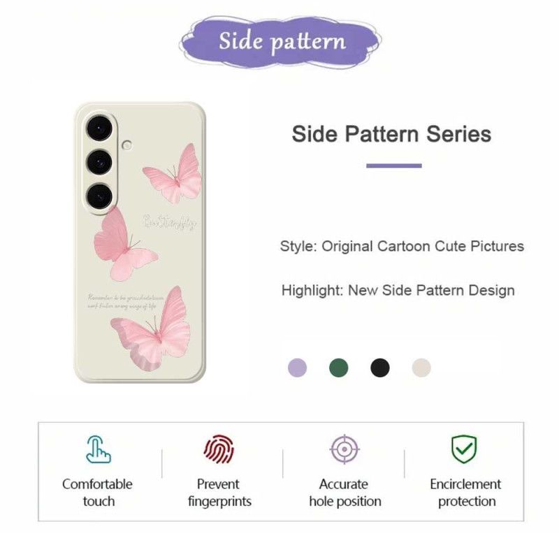 Etui Samsung Galaxy S25 Fe Silikon Różowy Motyl Etui Ochronne