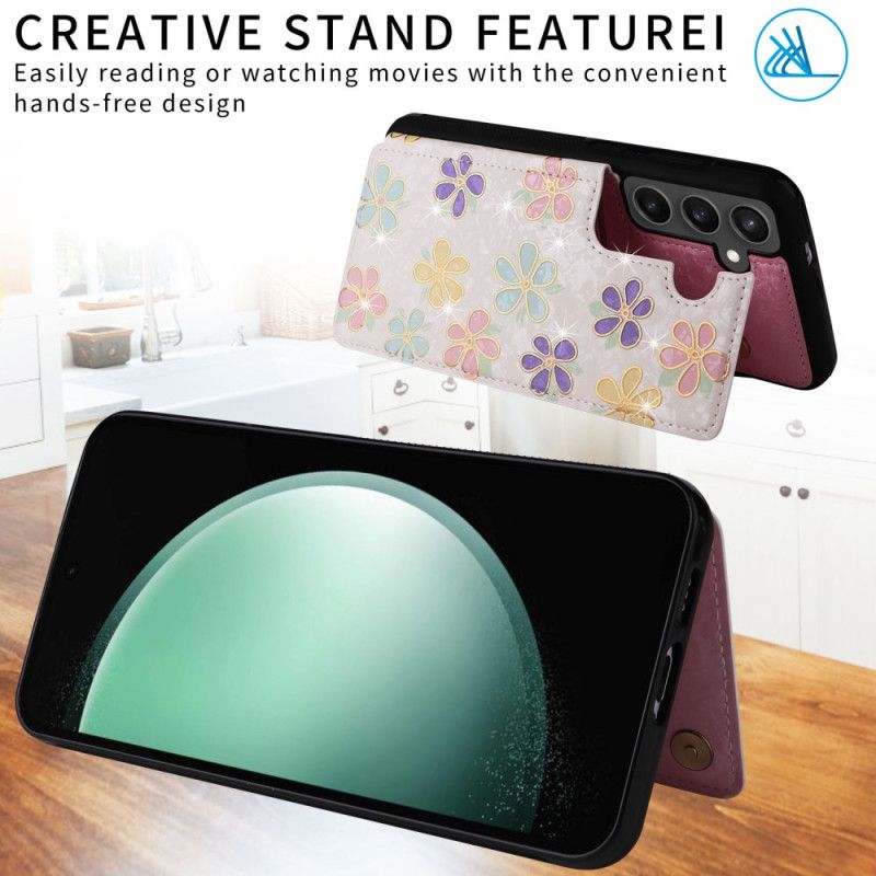 Etui Samsung Galaxy S25 Fe Uchwyt Na Karty Z Motywem Kwiatowym Etui Ochronne
