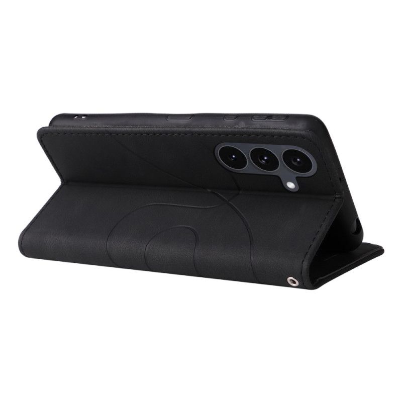 Skórzany Futerał Samsung Galaxy S25 Fe Etui Na Telefon Dwukolorowy Falowanie