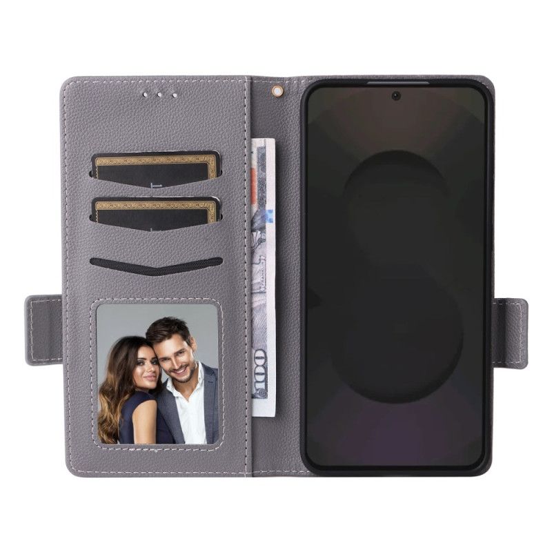 Skórzany Futerał Samsung Galaxy S25 Fe Etui Na Telefon Klasyczny Portfel Z Paskiem