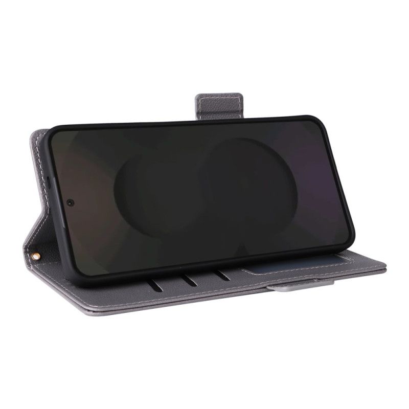 Skórzany Futerał Samsung Galaxy S25 Fe Etui Na Telefon Klasyczny Portfel Z Paskiem