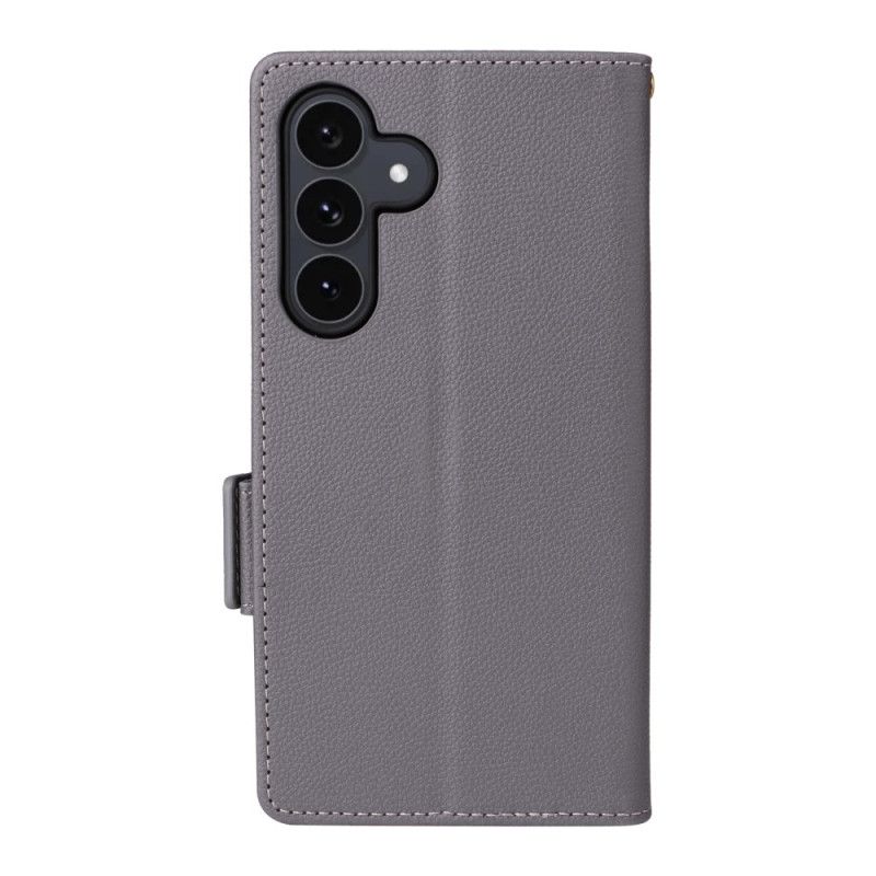 Skórzany Futerał Samsung Galaxy S25 Fe Etui Na Telefon Klasyczny Portfel Z Paskiem