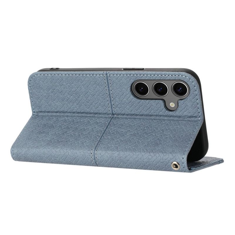 Skórzany Futerał Samsung Galaxy S25 Fe Etui Na Telefon Tekstura Tkana I Smycz