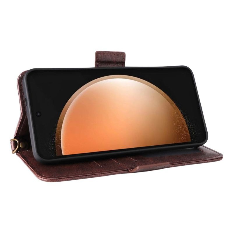 Skórzany Futerał Samsung Galaxy S25 Fe Etui Na Telefon Wielofunkcyjny Portfel